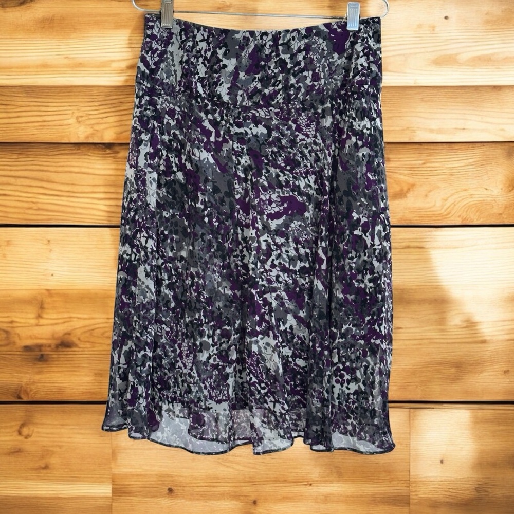 East 5th A-Line Skirt in Violet and Charcoal- lined - Size 8